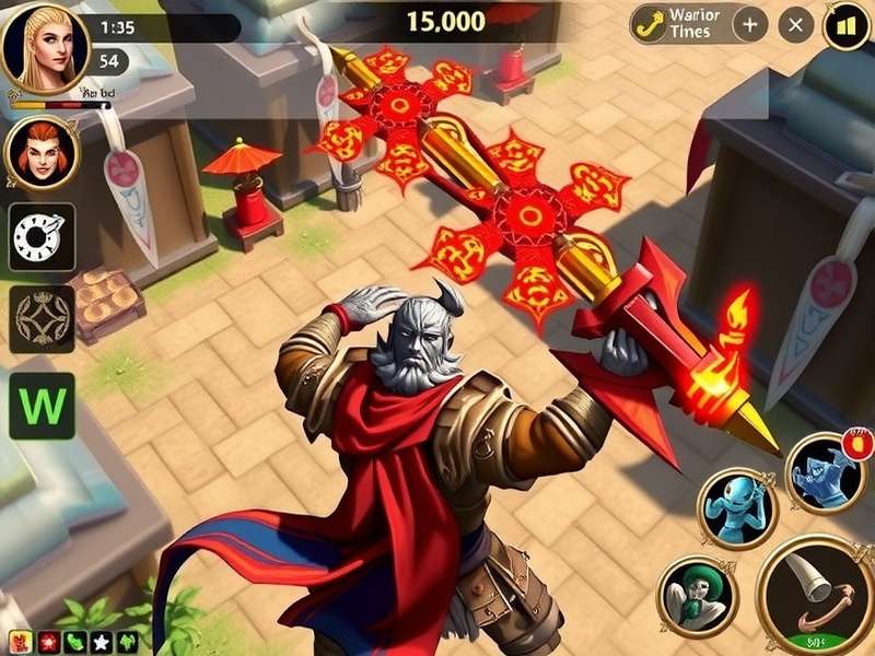 Warrior King Saga combat scene showing strategic battle